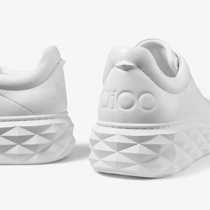 Diamond Maxi M Ii vita sneakers med plattform i nappaläder Diamond Maxi M Ii vita sneakers med plattform i nappaläder