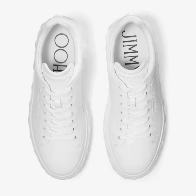 Diamond Maxi M Ii vita sneakers med plattform i nappaläder Diamond Maxi M Ii vita sneakers med plattform i nappaläder