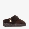 Diamond Maxi Mule F Mules i chokladbrunt mocka med fårskinn Diamond Maxi Mule F Mules i chokladbrunt mocka med fårskinn