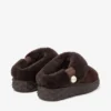 Diamond Maxi Mule F Mules i chokladbrunt mocka med fårskinn Diamond Maxi Mule F Mules i chokladbrunt mocka med fårskinn