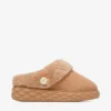Diamond Maxi Mule F Toffee-mules i mocka med fårskinn Diamond Maxi Mule F Toffee-mules i mocka med fårskinn
