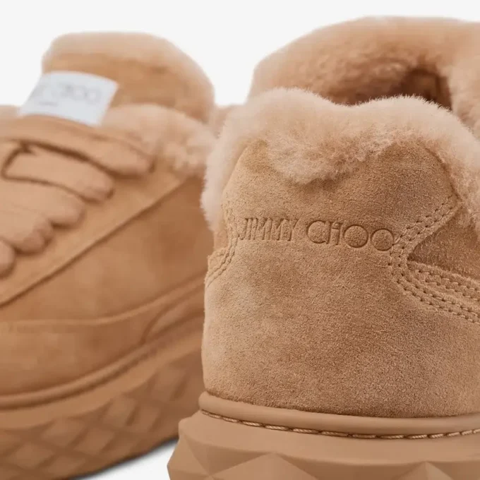 Diamond Maxi Retro F Toffee Velvet Suede Low Top-träningsskor med shearling Diamond Maxi Retro F Toffee Velvet Suede Low Top-träningsskor med shearling