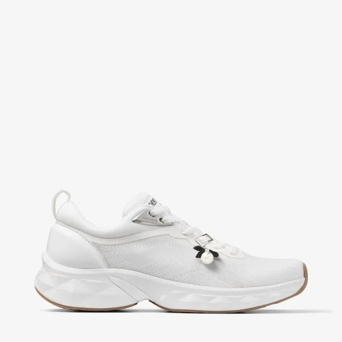 Diamond Run F Vita sneakers i stickad jacquardblandning Diamond Run F Vita sneakers i stickad jacquardblandning