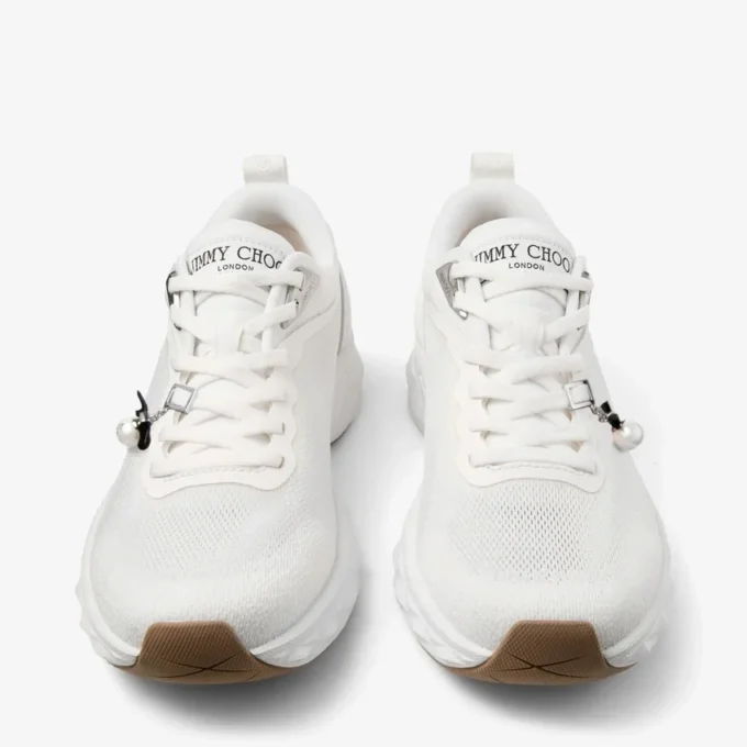 Diamond Run F Vita sneakers i stickad jacquardblandning Diamond Run F Vita sneakers i stickad jacquardblandning