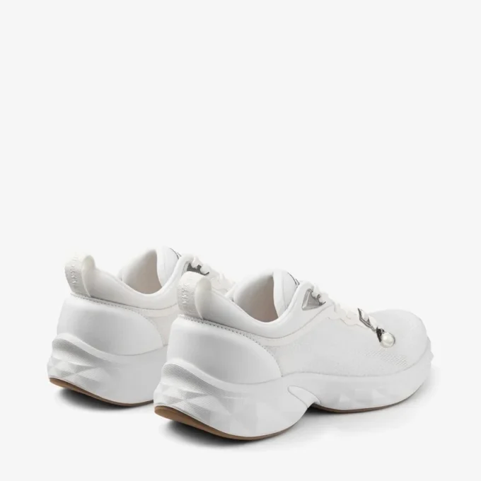 Diamond Run F Vita sneakers i stickad jacquardblandning Diamond Run F Vita sneakers i stickad jacquardblandning