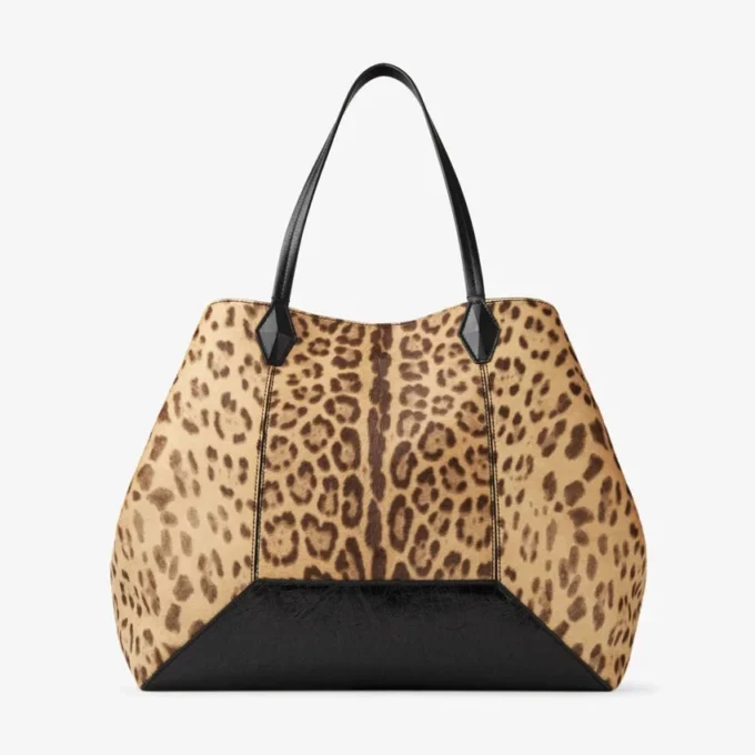 Diamond Tote Large – stor väska i ponnyläder med naturligt leopardmönster Diamond Tote Large – stor väska i ponnyläder med naturligt leopardmönster