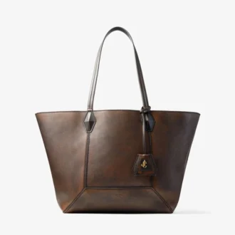 Diamond Tote Medium Cognac Tote-väska i slätt kalvskinn