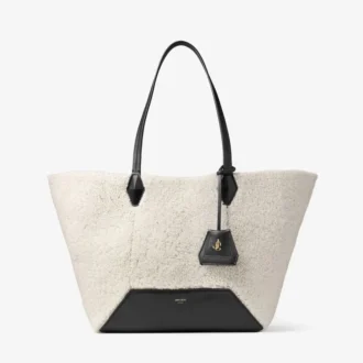 Diamond Tote Medium naturfärgad shearling-väska