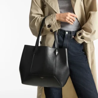 Diamond Tote Medium Svart kalvskinnsväska