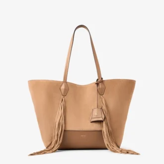 Diamond Tote Medium Toffee Suede Tote Bag med fransar