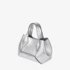 Diamond Tote Mini Silver Vintage Metallic Leather Mini Bag Diamond Tote Mini Silver Vintage Metallic Leather Mini Bag