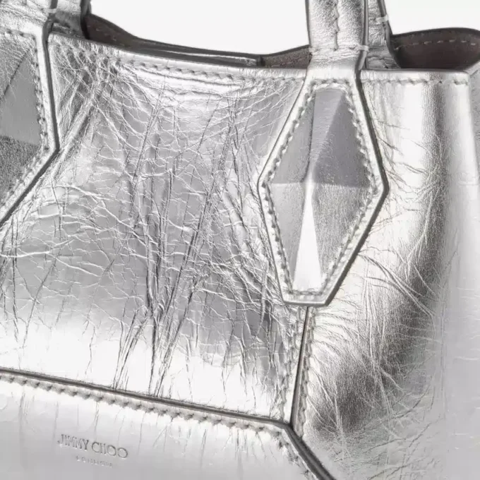 Diamond Tote Mini Silver Vintage Metallic Leather Mini Bag Diamond Tote Mini Silver Vintage Metallic Leather Mini Bag