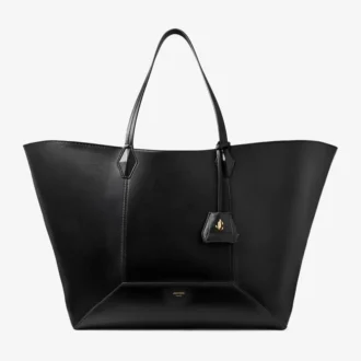 Diamond Tote Stor svart väska i kalvskinn