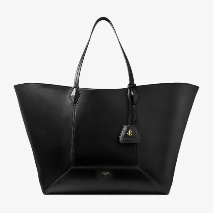 Diamond Tote Stor svart väska i kalvskinn