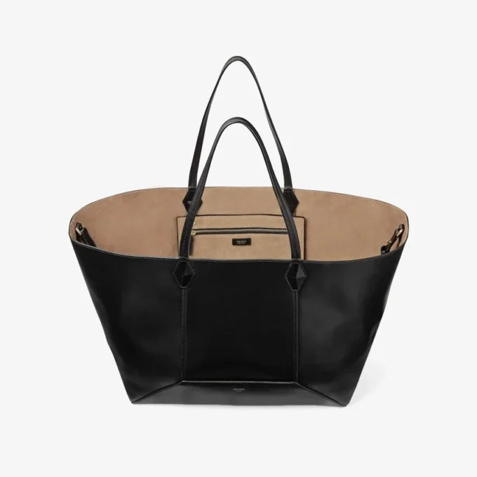 Diamond Tote Stor svart väska i kalvskinn