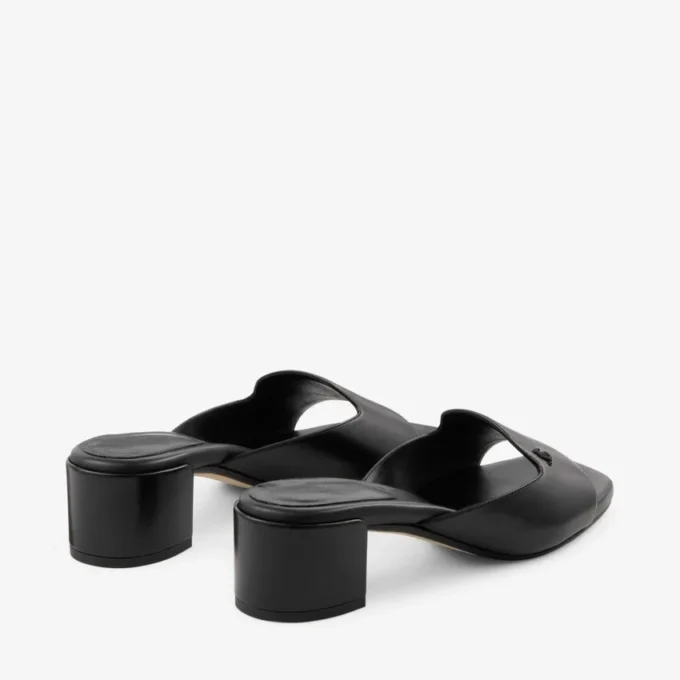 Dina 45 svarta lädermulesandaler Dina 45 svarta lädermulesandaler