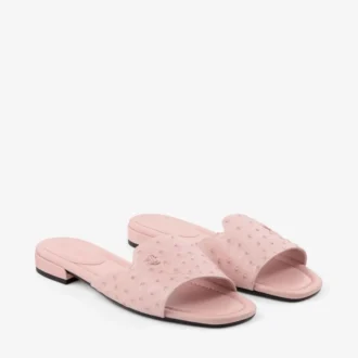 Dina Flat Rose Flata skor i strutsläder