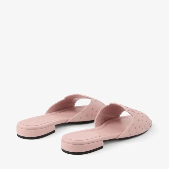 Dina Flat Rose Flata skor i strutsläder
