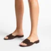 Dina Flat svart nappaläder med korsade remmar och slingback