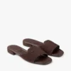 Dina Flat svart nappaläder med korsade remmar och slingback