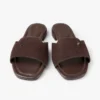 Dina Flat svart nappaläder med korsade remmar och slingback