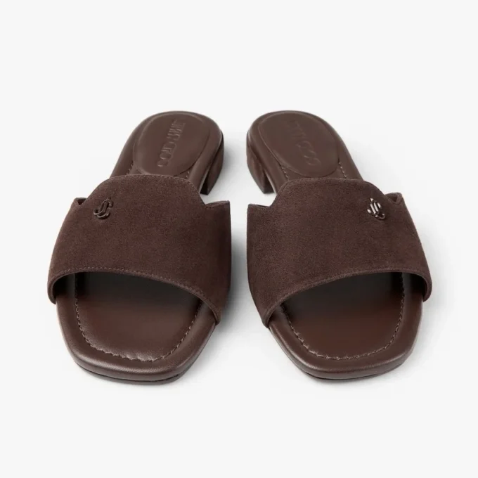 Dina Flat svart nappaläder med korsade remmar och slingback