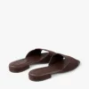 Dina Flat svart nappaläder med korsade remmar och slingback