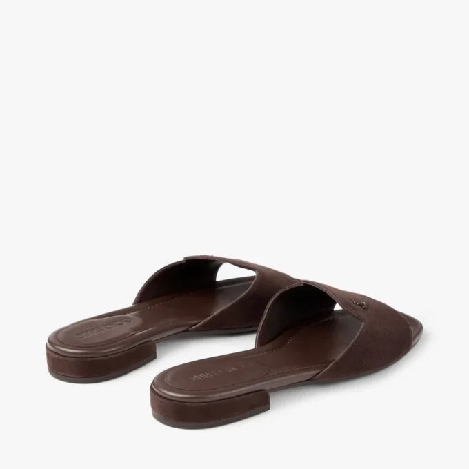 Dina Flat svart nappaläder med korsade remmar och slingback