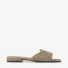 Dina Flat Taupe Flats i strutsläder