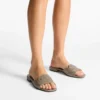 Dina Flat Taupe Flats i strutsläder