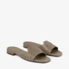 Dina Flat Taupe Flats i strutsläder