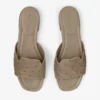 Dina Flat Taupe Flats i strutsläder