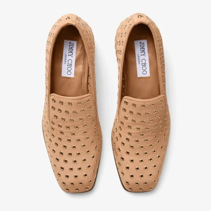 Eliot Slipper 45 F tofféfärgade mockaslippers med öljetter