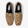 Eliot Slipper 45 Naturliga tofflor i ponnyläder med leopardmönster