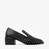Eliot Slipper 45 Svarta tofflor i metalliskt nappaläder med öljetter