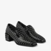 Eliot Slipper 45 Svarta tofflor i metalliskt nappaläder med öljetter