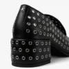 Eliot Slipper 45 Svarta tofflor i metalliskt nappaläder med öljetter