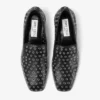 Eliot Slipper 45 Svarta tofflor i metalliskt nappaläder med öljetter