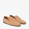 Eliot Slipper F Toffee-färgade mockaslippers med öljetter