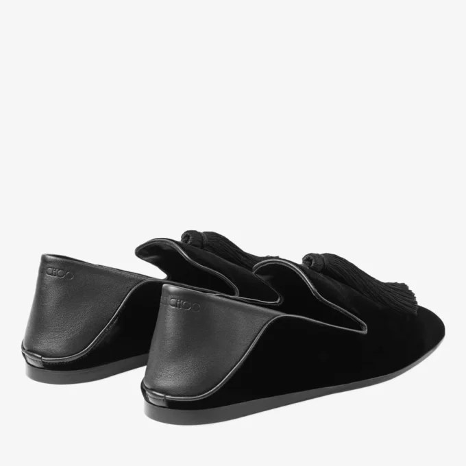 Eliot Slipper Herrtofflor i svart sammet med tofs Eliot Slipper Herrtofflor i svart sammet med tofs