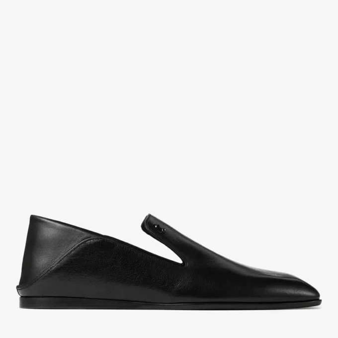 Eliot Slipper Herrtofflor i svart vintage-läder