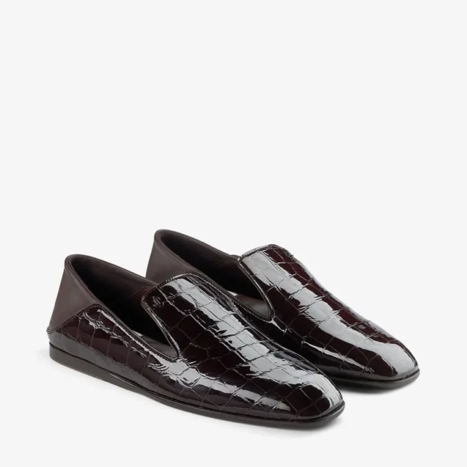 Eliot Slipper Sambuco tofflor i läder med krokodilprägling Eliot Slipper Sambuco tofflor i läder med krokodilprägling