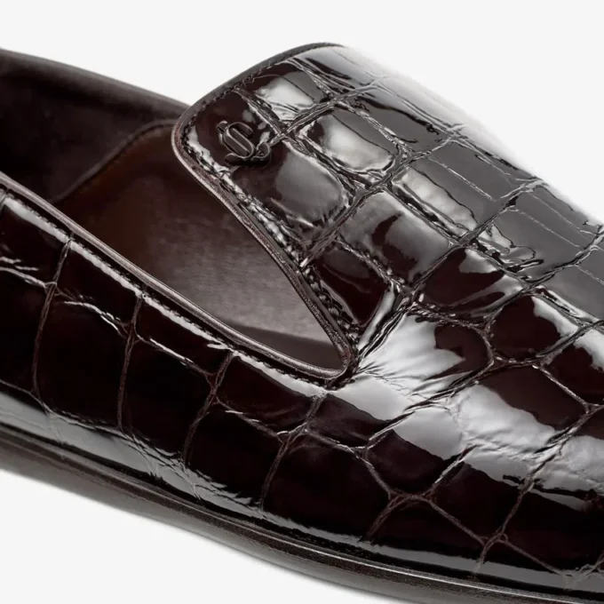 Eliot Slipper Sambuco tofflor i läder med krokodilprägling Eliot Slipper Sambuco tofflor i läder med krokodilprägling