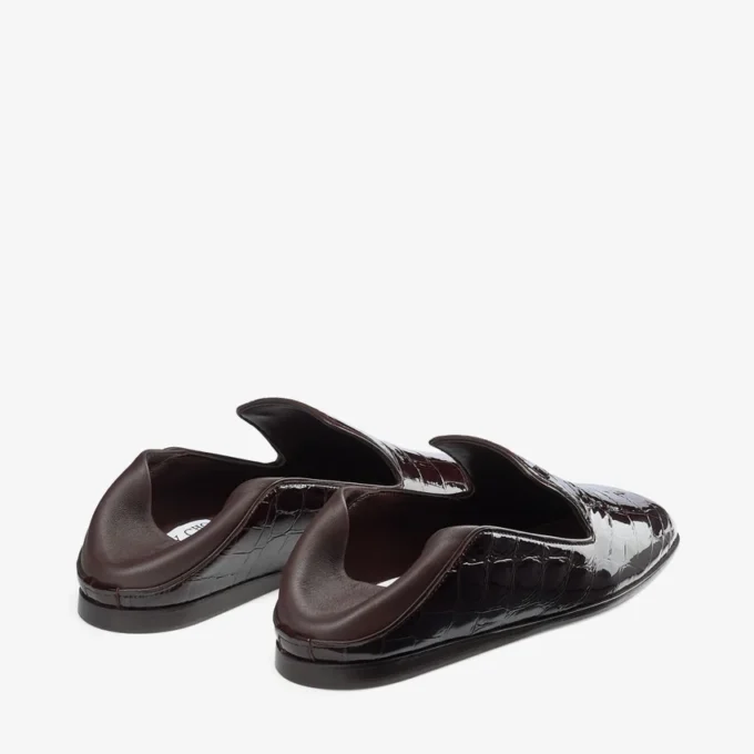 Eliot Slipper Sambuco tofflor i läder med krokodilprägling Eliot Slipper Sambuco tofflor i läder med krokodilprägling