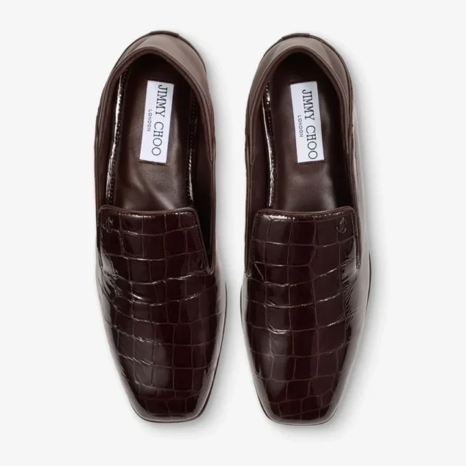 Eliot Slipper Sambuco tofflor i läder med krokodilprägling Eliot Slipper Sambuco tofflor i läder med krokodilprägling
