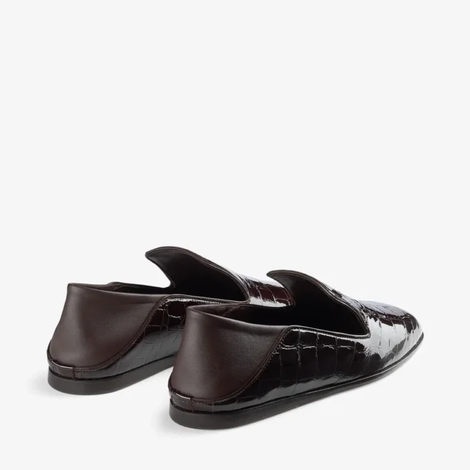 Eliot Slipper Sambuco tofflor i läder med krokodilprägling Eliot Slipper Sambuco tofflor i läder med krokodilprägling