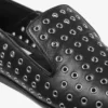 Eliot Slipper Svarta tofflor i metalliskt nappaläder med öljetter