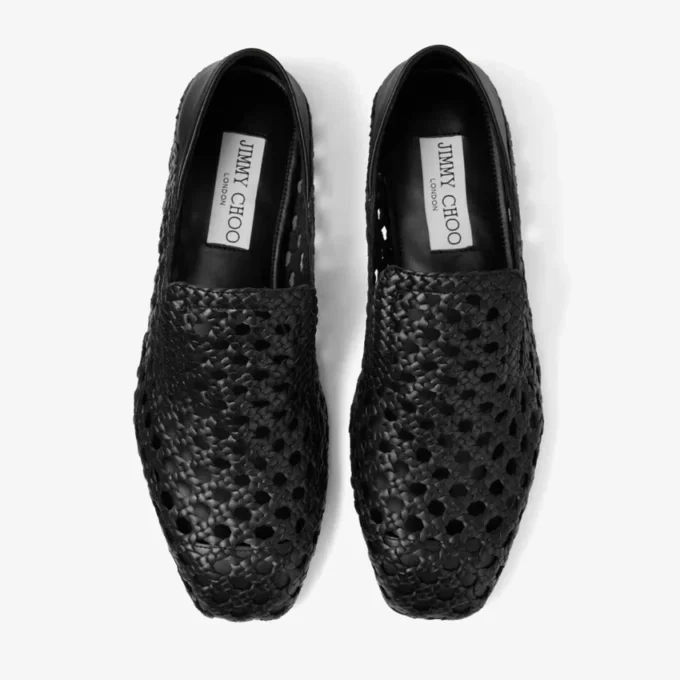 Eliot Slipper Svarta tofflor i vävt läder Eliot Slipper Svarta tofflor i vävt läder
