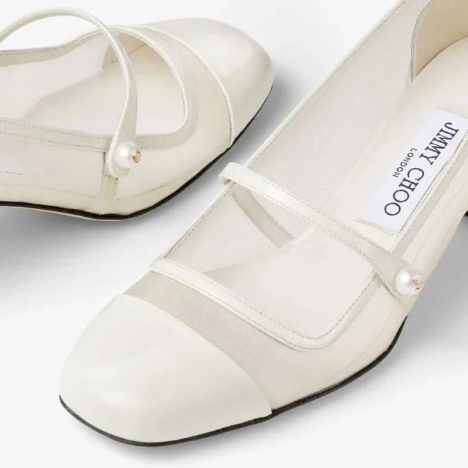 Elisa 45 Latte pumps i lack och mesh Elisa 45 Latte pumps i lack och mesh
