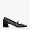 Elisa 45 svarta pumps i lack och mesh